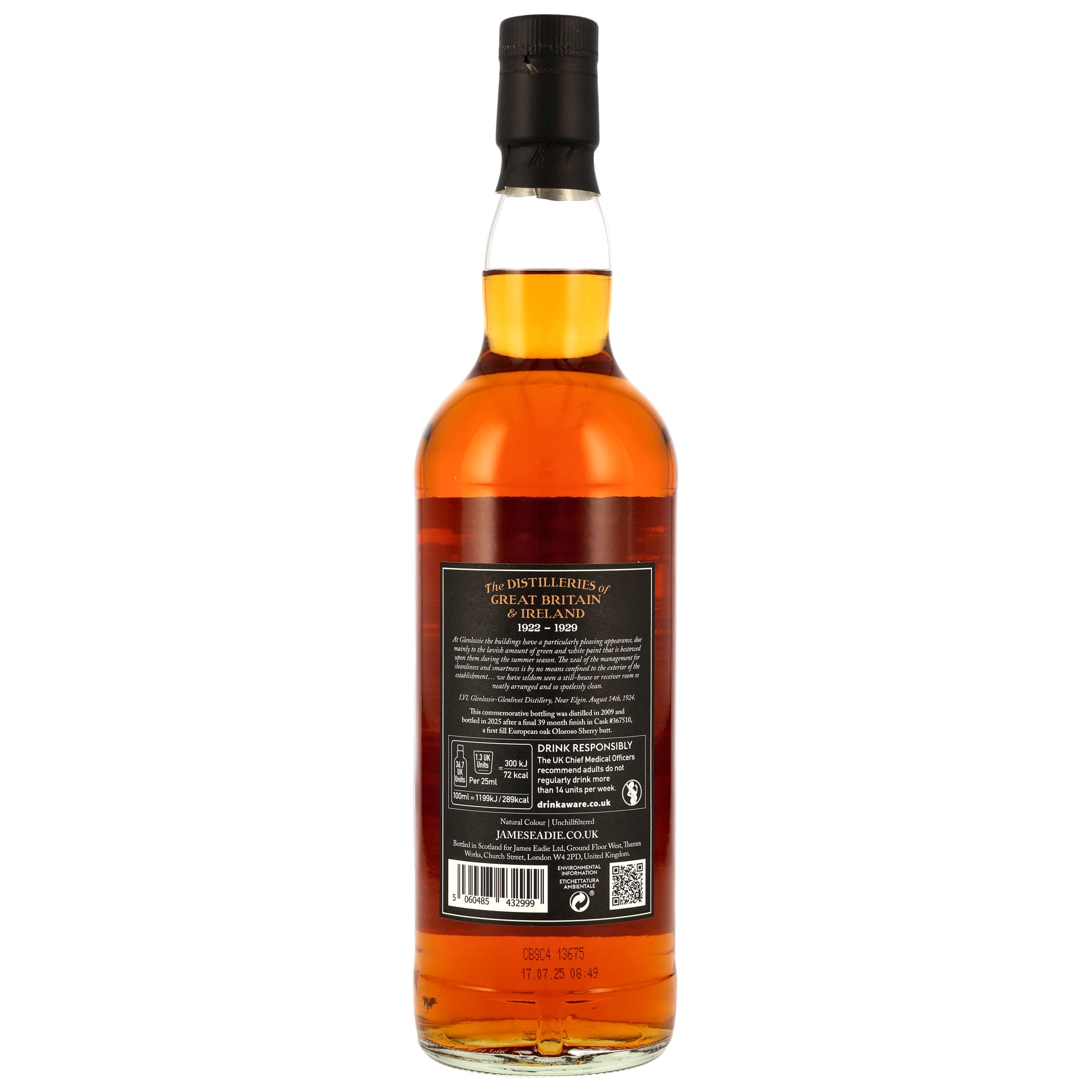 Glenlossie 2009/2025 - 16 y.o. - First Fill Oloroso Sherry Butt #367510 - James Eadie