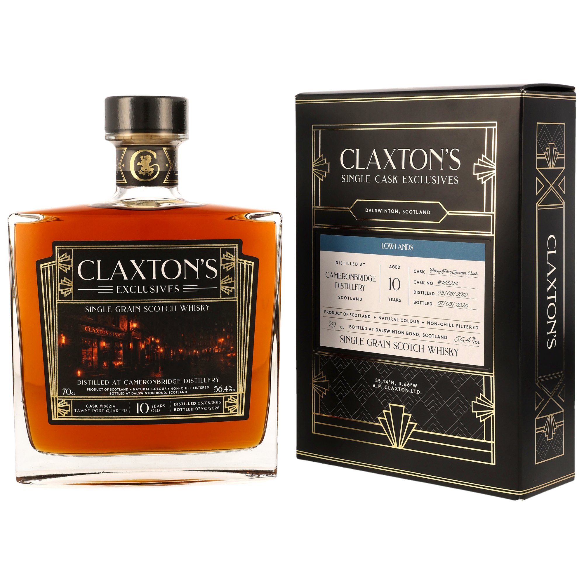 Cameronbridge 2015/2026 - 10 y.o. - Single Grain Scotch Whisky - Tawny Port Quarter Cask #188214 - Claxton's