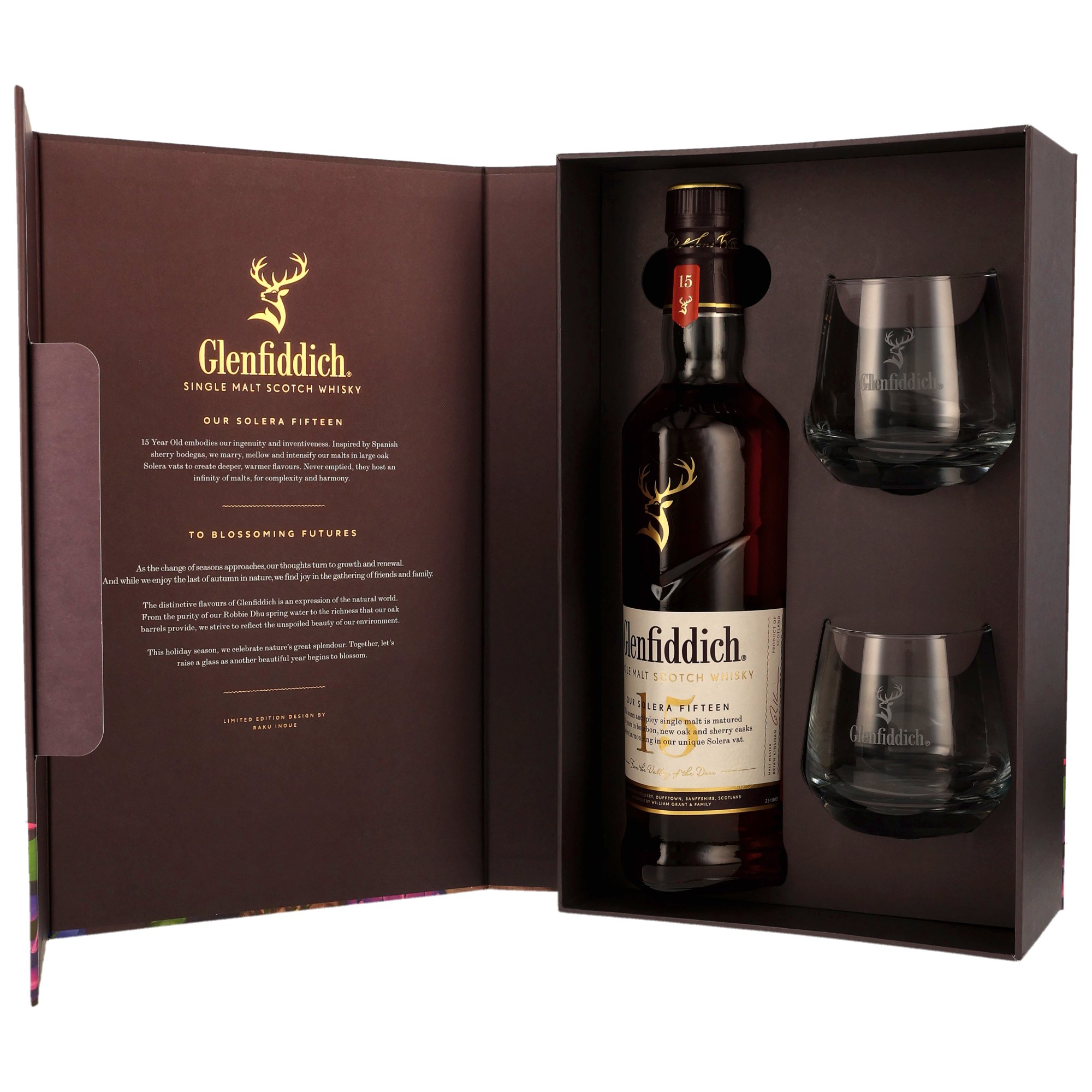 Glenfiddich Solera 15 y.o. + 2 Gläser Neue Ausstattung