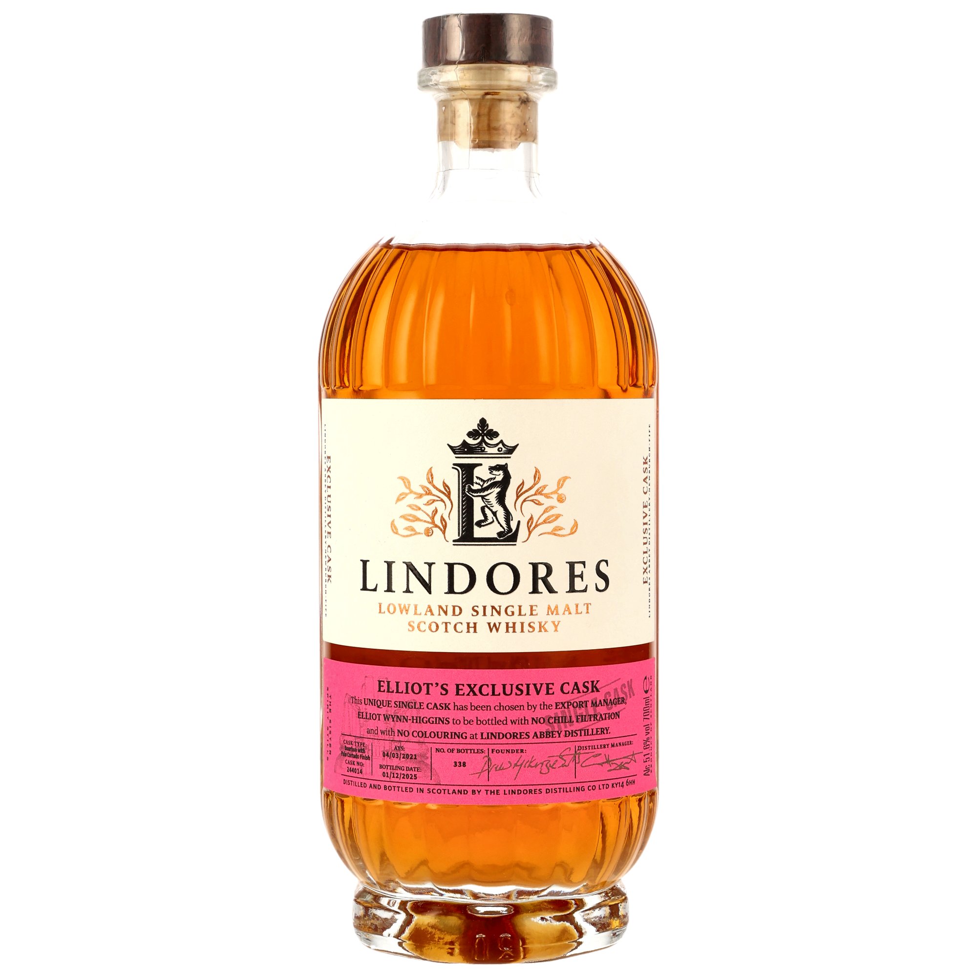 Lindores Abbey 2021/2025 - 4 y.o. - Elliot's Exclusive Cask Palo Cortado Sherry Finish #244014