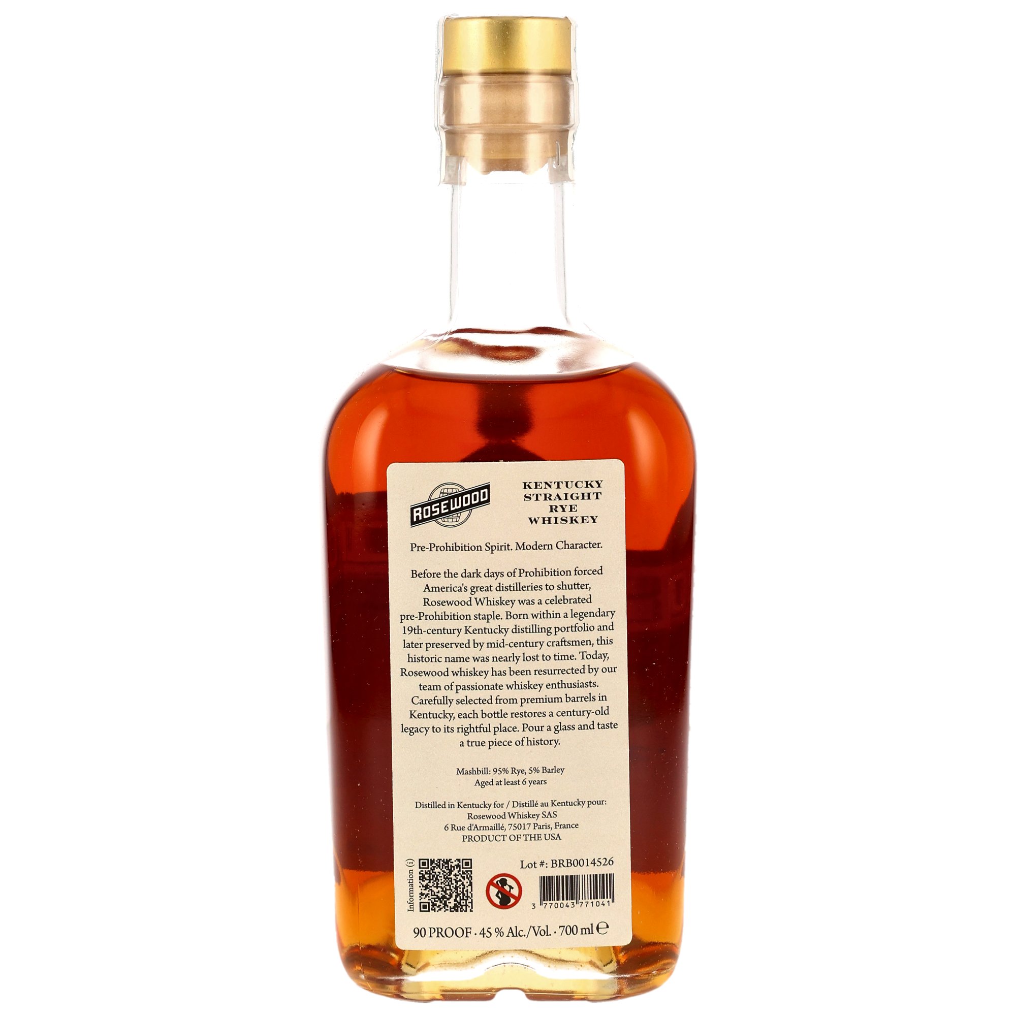 Rosewood Kentucky Straight Rye Whiskey Small Batch