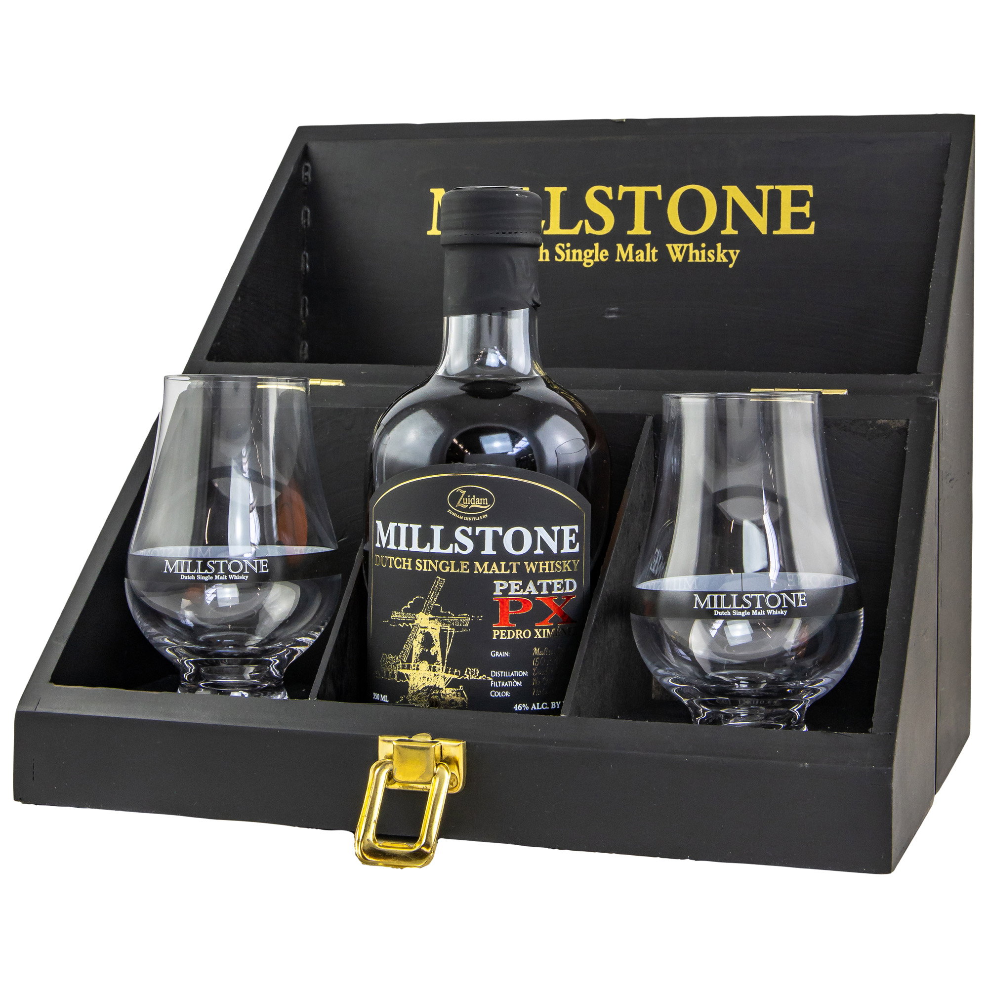 Millstone Peated PX - Dutch Single Malt 350ml + 2 Gläser
