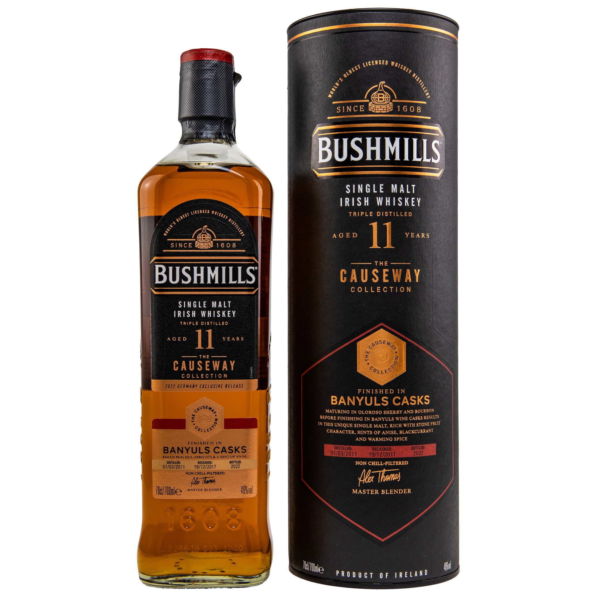 Bushmills 2011/2022 - 11 y.o. - Banyuls Cask - The Causeway Collection