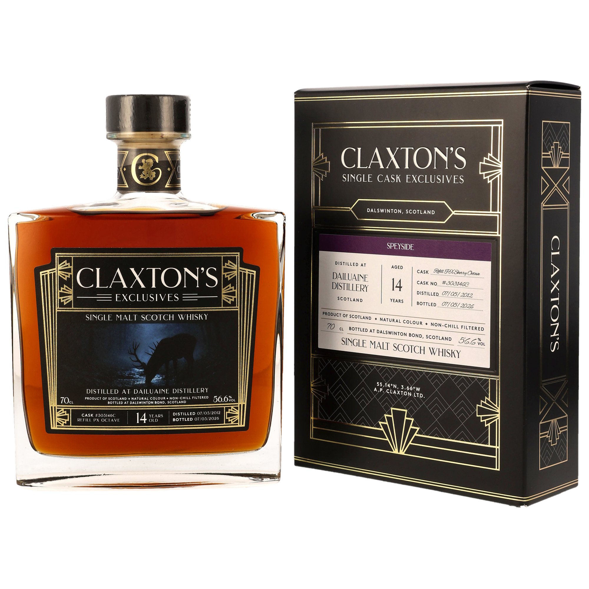 Dailuaine 2012/2026 - 14 y.o. - Single Malt Scotch Whisky - Refill PX Sherry Octave #303146C - Claxton's