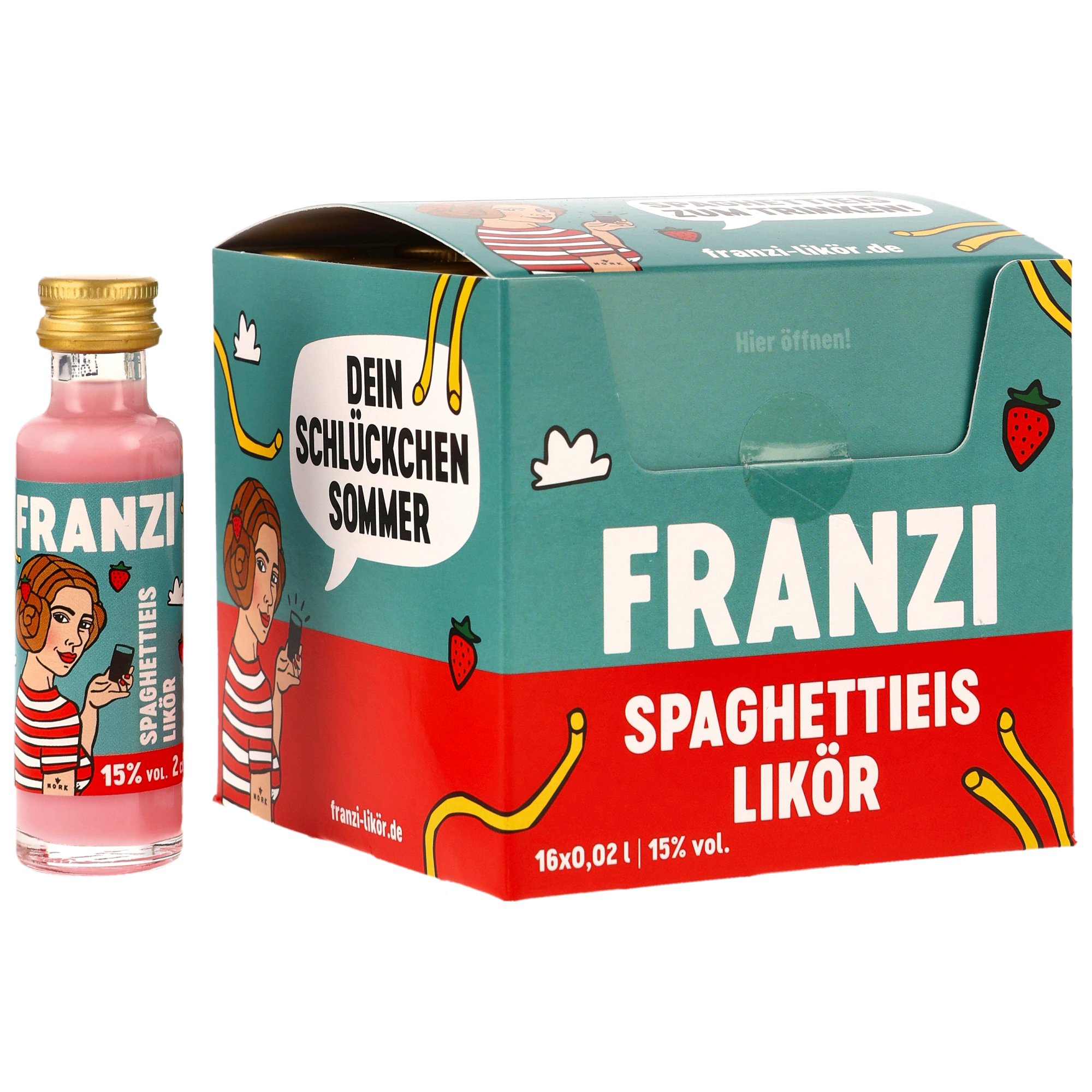 Franzi Spaghettieis Likör Miniaturbox - VPE: 16x0,02
