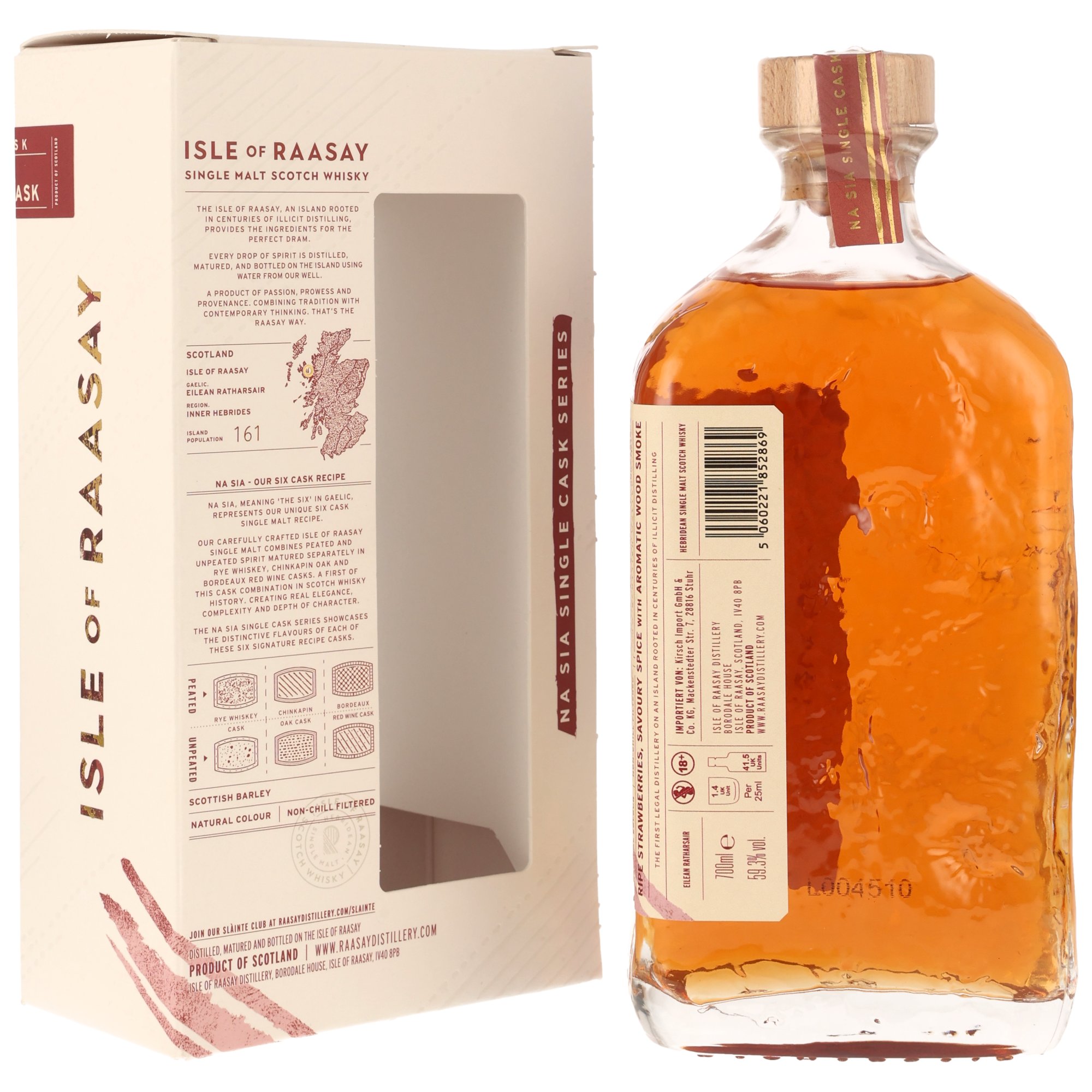 Isle of Raasay 2018/2026 - 7 y.o. - Single Malt Whisky - Peated Bordeaux Red Wine Single Cask #18/792