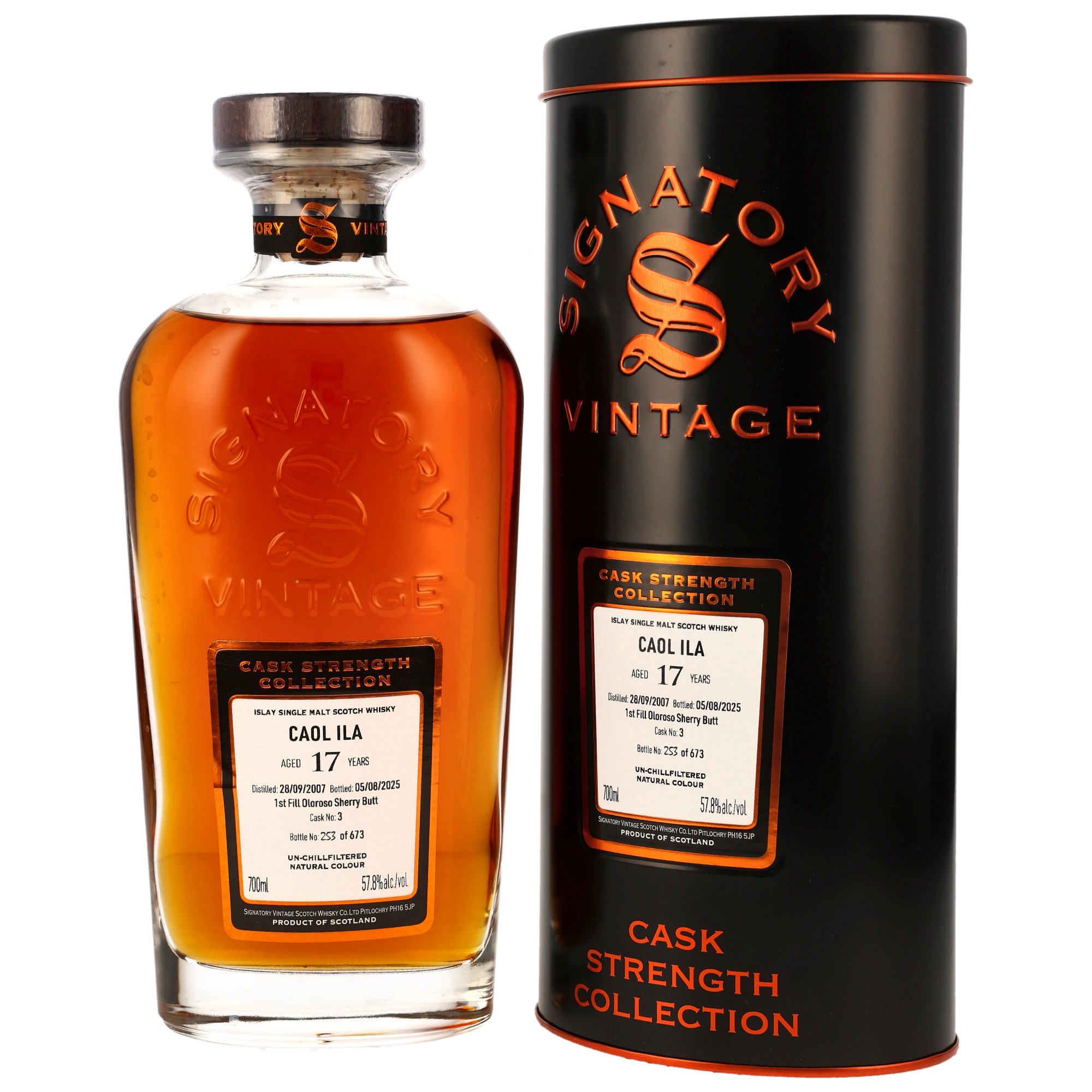 Caol Ila 2007/2025 - 17 y.o. - 1st Fill Oloroso Sherry Butt #3 - Sig CS