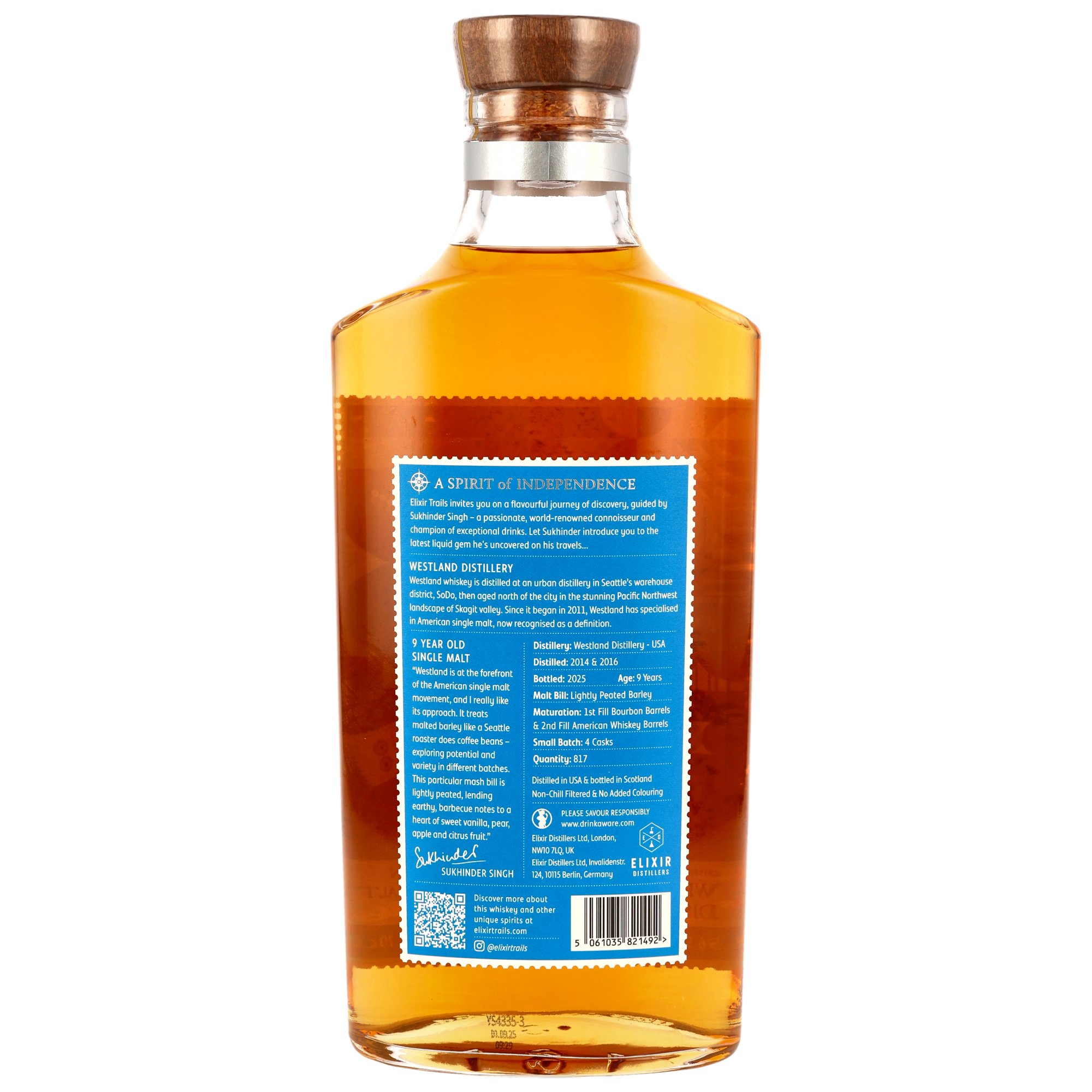 Westland Distillery American Single Malt 2016/2025 - 9 y.o. (The Whisky Trail)