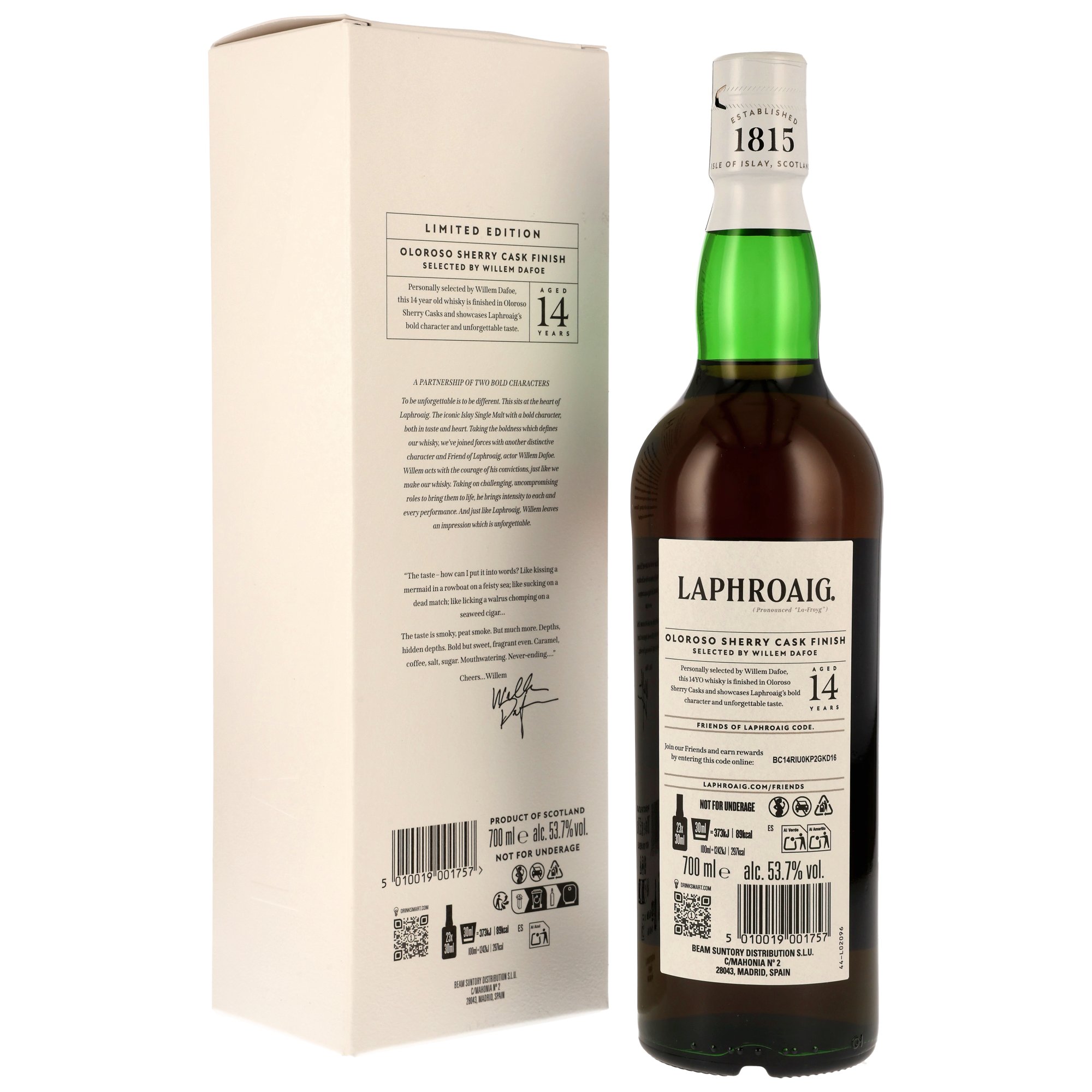 Laphroaig 14 y.o. Bold Character Willem Dafoe - Oloroso Sherry Casks Finish