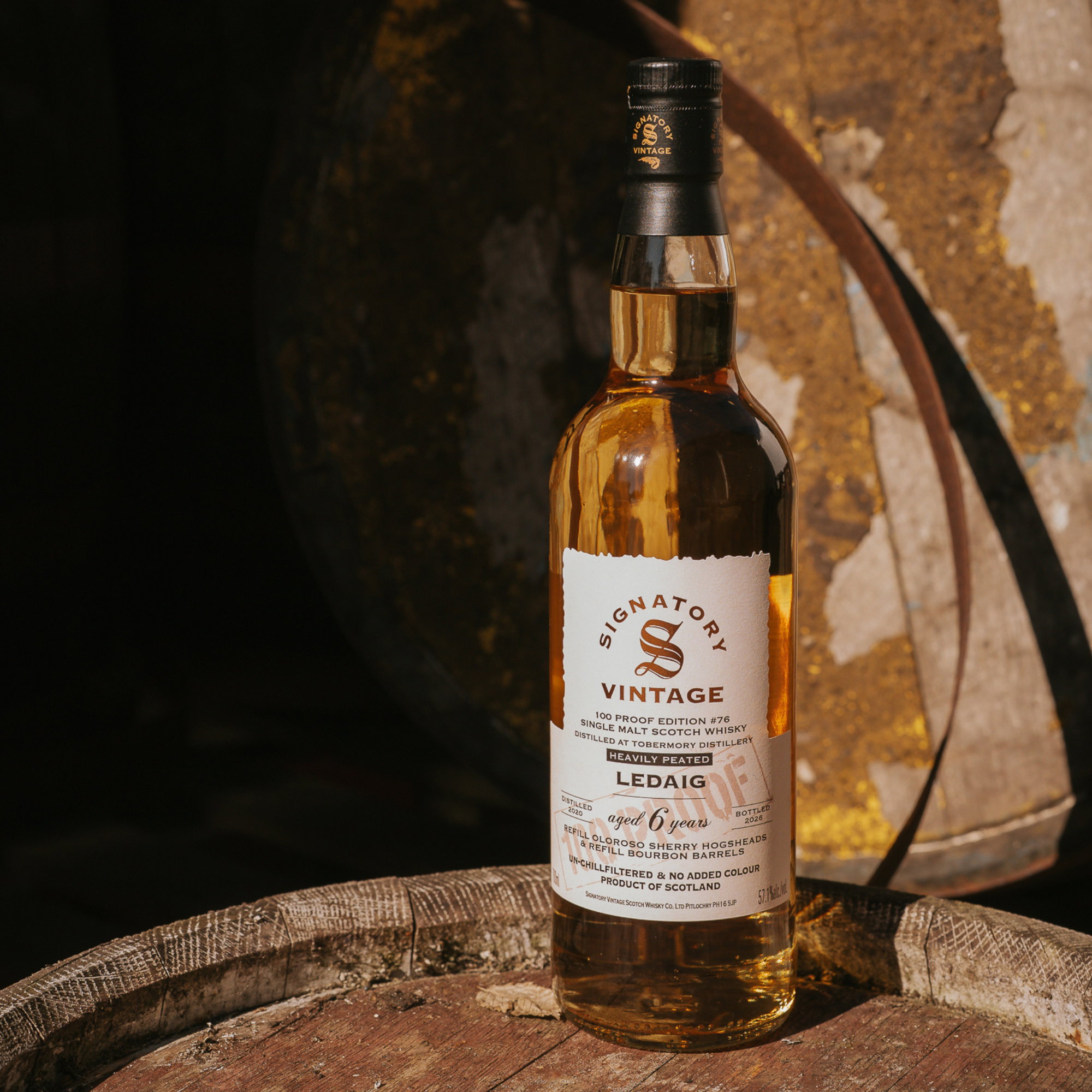 Ledaig 2020/2026 - 6 y.o. - Refill Oloroso Sherry & Bourbon Casks - Signatory 100 PROOF Edition #76