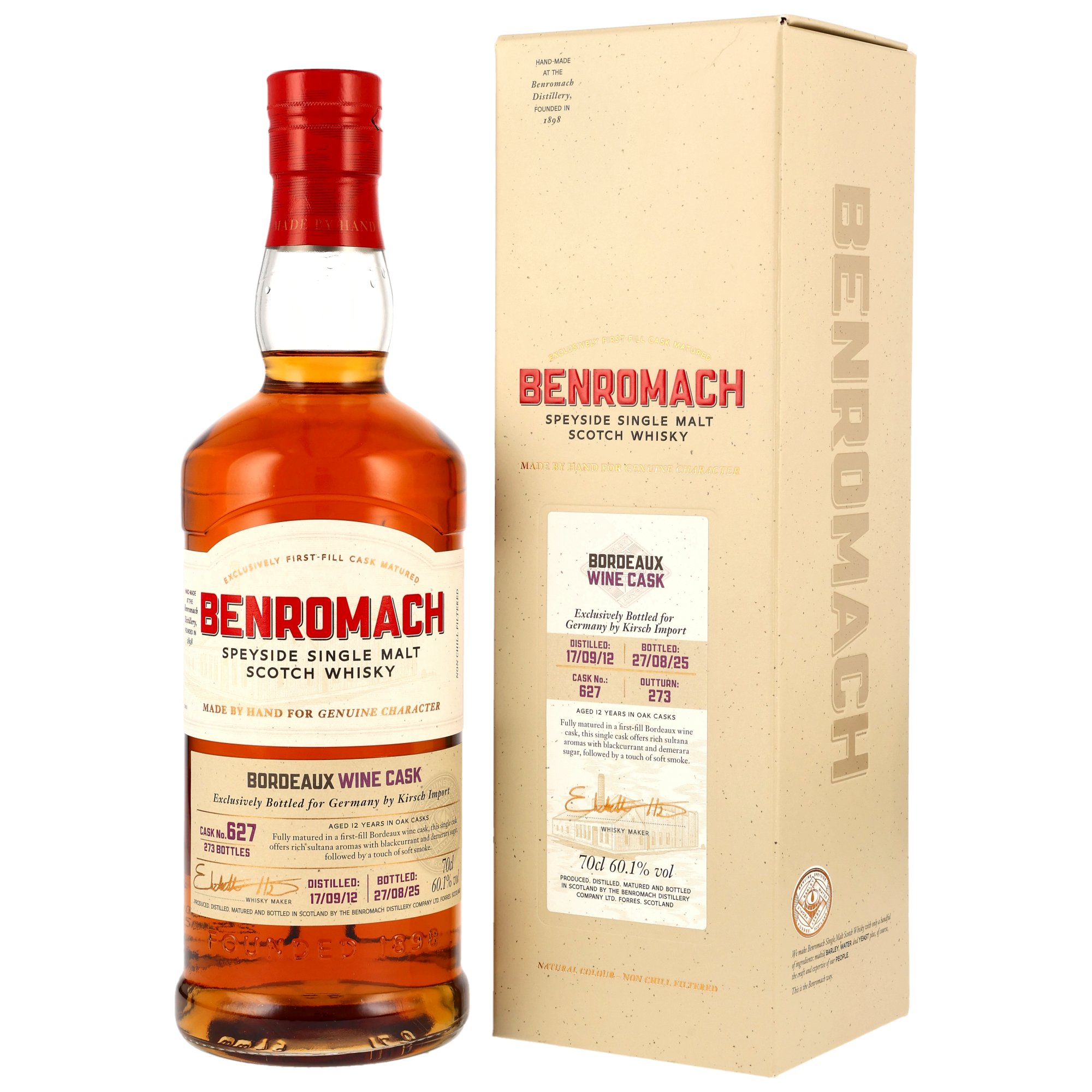 Benromach 2012/2025 - 12 y.o. - 1st Fill Bordeaux Wine Cask #627 - Kirsch